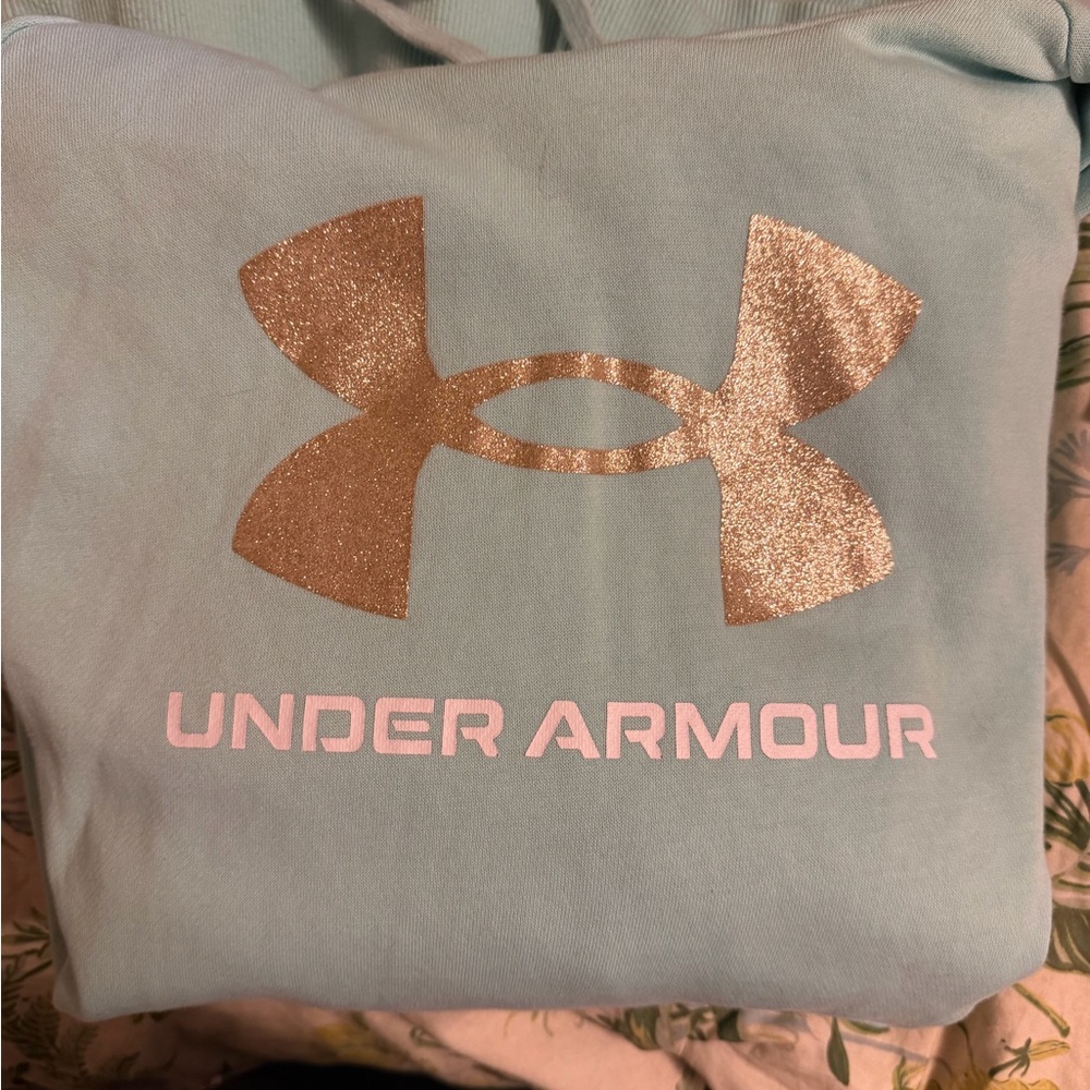 Under Armour Mint Green Hoodie with Metallic Logo